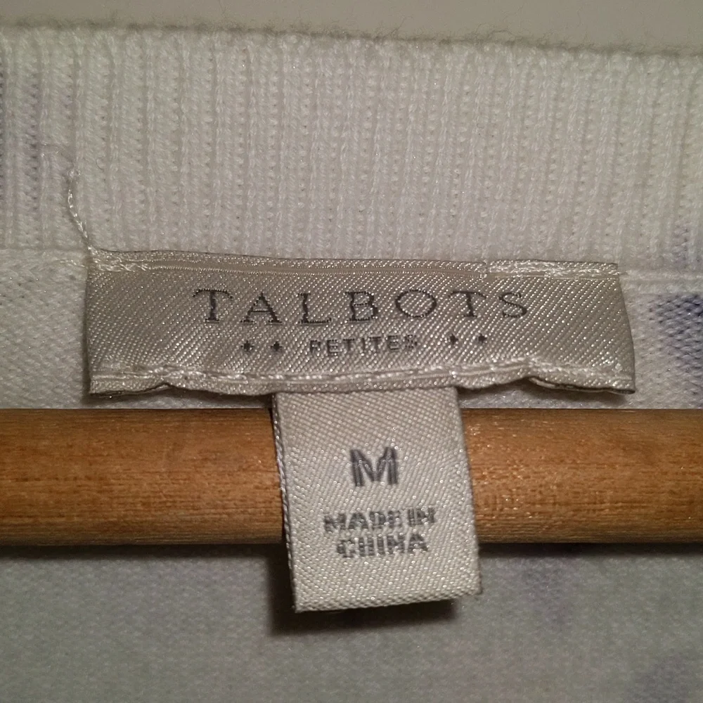 Talbots Petites Women's Size M Button Front Floral Print Cardigan Sweater - Picture 4 of 10